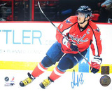 Alexander Ovechkin Autographed Capitals Red Jersey Skating Horizontal Photograph