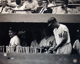 Yogi Berra And Ken Regan Dual Autographed Yogi Berra In Dugout w/ Roger Maris B&W Horizontal Photog