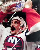 Bryan Trottier Autographed With The Cup Photograph
