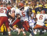 Donovan McNabb Autographed Rolling Right vs Michigan Photograph