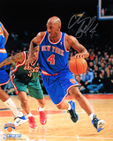 Chauncey Billups Autographed New York Knicks Dribble Up Court Vertical Photograph
