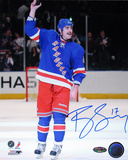 Brandon Dubinsky Autographed Rangers Blue Jersey Photograph