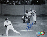 Bucky Dent Autographed Vs Mike Torrez Hitting Photograph