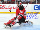 Martin Brodeur Autographed Save vs Penguins Horizontal Photo
