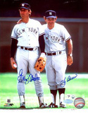 Graig Nettles And Yogi Berra Dual Autographed Road Jersey Vertical Photograph