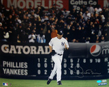 Mariano Rivera Autographed Yankees Home Jersey Run Onto The Field WS Game 6 Horizontal Photograph