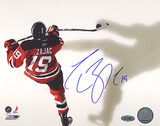 Travis Zajac Autographed Overhead Skating Photograph