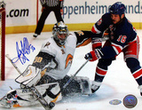 Ryan Miller Autographed Kick Save Vs Sean Avery Photograph