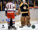 Vic Hadfield Autographed Vs Boston Bruins Photograph