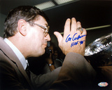 Al Arbour Autographed HOF 96 Drinking From Stanley Cup Photograph
