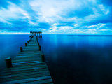 Dusk Light Creates a Surreal Atmosphere around a Dock