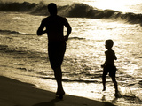 Father and Son Run on Grande Riviere Beach at Sunset