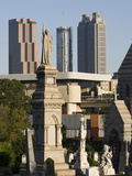 Morning Light on Tombs in the Oakland Cemetery with Atlanta Skyline