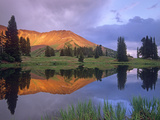 Mount Baldy at Sunset Reflected in Lake Along Paradise Divide  Colorado