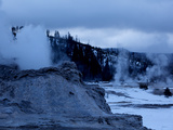 Steam Rising from Castle Geyser in Yellowstone National Park