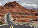 The Valley of Fire Highway Winds Towards Lake Mead  Nevada