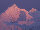 Alpenglow on Mt Brooks  Denali National Park and Preserve  Alaska