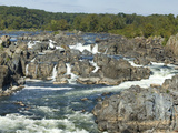 Panoramic of Potomac River Rushing Through Rocks at Great Falls