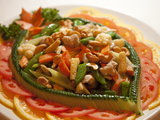 A Close View of a Fancy Chinese Meal