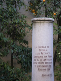 Engraved Column at the Alcazar Royal Palaces  Seville