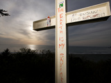 Graffiti Covered Cross on Yurok Native American Land