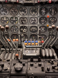 Cockpit and Engine Controls of a Boeing 707
