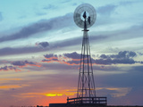 Windmill Producing Electricity at Sunset Example of Renewable Energy  North America