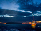 A Boat Fishes Illegally in the Cocos Island Marine Reserve