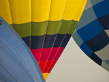 A Close View of Hot Air Balloons Getting Filled