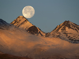 Moon over Snow-Covered Mountains  Kluane Nat'l Park  Canada