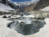 White River Rapids Flow over Spring Snow Bank  Arthur's Pass National Park  Canterbury  New Zealand