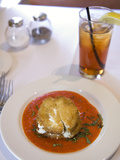 Appetizer of Fried Green Tomatoes and Goat Cheese  South City Kitchen