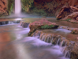 Mooney Falls Cascading into Havasu Creek  Grand Canyon National Park  Arizona