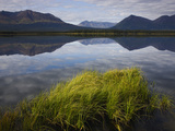 Reflections of Mountains in Calm Lake  Kluane Range in Background  Yukon  Canada
