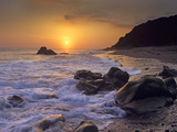 Sunset over Leo Carillo State Beach  Malibu  California
