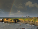 Rainbow and Piedras Blancos Lighthouse  Piedras Blancos Coastline  California