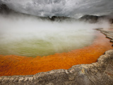Rain Storm Approaches Champagne Pool  Wai-O-Tapu Thermal Wonderland  Rotorua  New Zealand