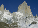 Moon over Cerro Fitzroy  Los Glaciares Nat'l Park  Argentina
