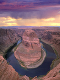 Storm Clouds over the Colorado River at Horseshoe Bend Near Page  Arizona