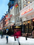 Shopping at Christmas in Snow