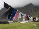 Laundry in the Wind at the Capital and Only Village on Tristan Da Cunha