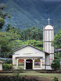 A Church Nestled in a Misty Mountain Valley