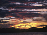 Vanua Levu Island Silhouetted Beneath a Cloud-Filled Sky at Sunset