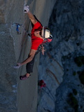 A Climber  Without a Rope  Grips an Expanse of El Capitan Called the Prophet