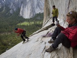 Climbers Swing on a 200-Foot-Long Rope known as the Alcove Swing