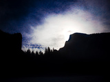 The Full Moon Silhouettes El Capitan in the Yosemite Valley