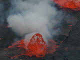 Gas Bubbles Explode over a Fiery Lava Lake in Nyiragongo's Crater