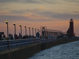 Grand Haven Pier on Lake Michigan at Twilight