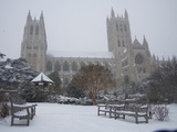 Washington Cathedral Wears a Coat of Fast Falling Snow