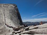 Tourists Wait in Line Enroute to the Cable Route on Half Dome